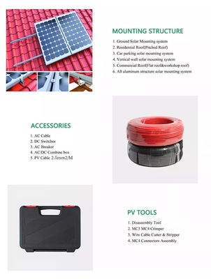 MC4 MPPT Off Grid Home Kits 5w Complete Off Grid Solar Kit Solar Energy System